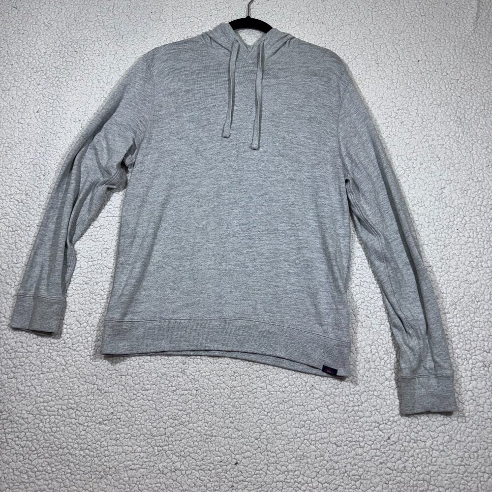 Faherty Men's Sunwashed Midweight Organic Hoodie Top Size M Gray Pullover
